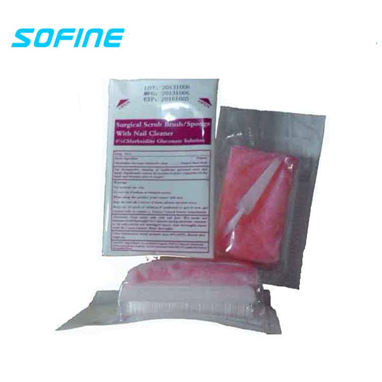 Hot Sale Disposable Sterile Soft Sponge Hand Surgical Scrub Brush With Chlorhexidine